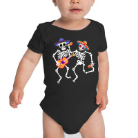 Dancing Skeleton Guitar Dia De Los Muertos Calavera Day Dead T Shirt Baby Bodysuit | Artistshot