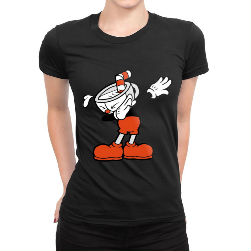 Cuphead Dabbing - Funny Dab Ladies Fitted T-Shirt by cm-arts | Artistshot