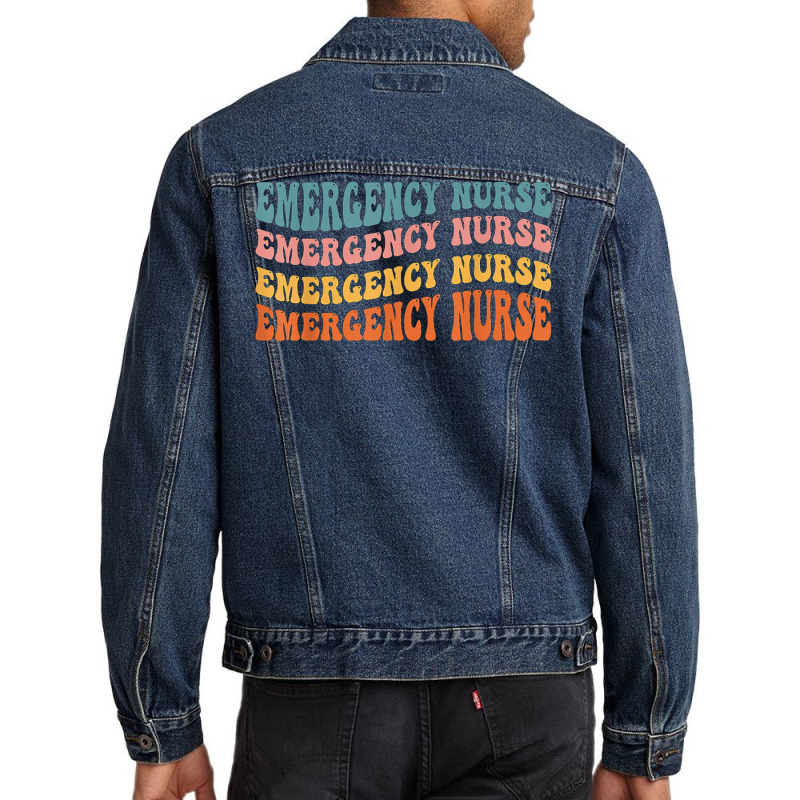 Groovy Emergency Room Nurse Tech Emergency Department Nurse T Shirt Men Denim Jacket | Artistshot