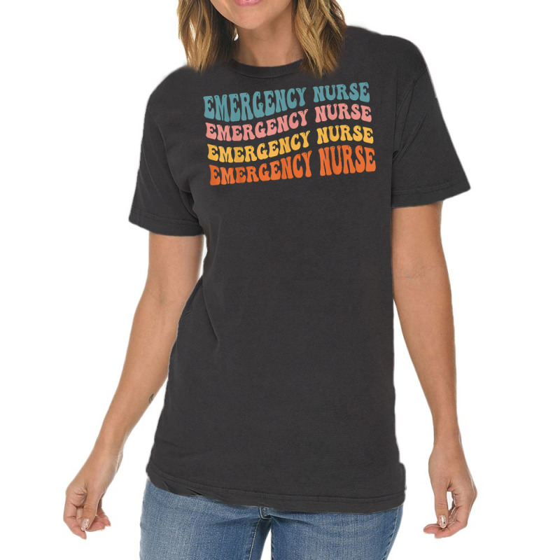 Groovy Emergency Room Nurse Tech Emergency Department Nurse T Shirt Vintage T-shirt | Artistshot