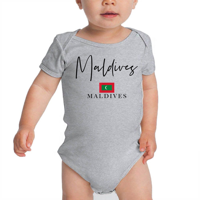 Flag Vacation   Island Maldives T Shirt Baby Bodysuit | Artistshot