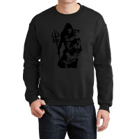 Lord Shiva Art Angry Trishul Crewneck Sweatshirt | Artistshot