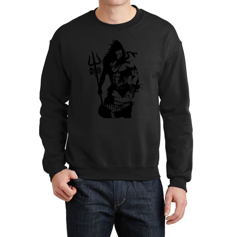 Lord Shiva Art Angry Trishul Crewneck Sweatshirt | Artistshot