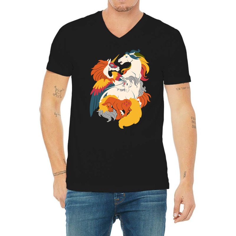 Four Horses Of The Nostalgialypse V-neck Tee | Artistshot