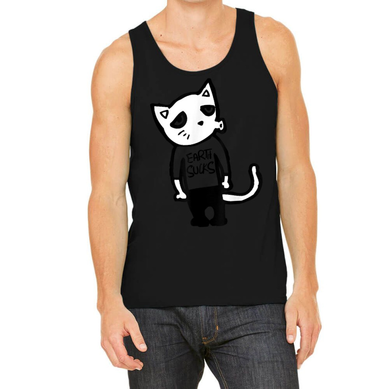 Earth Sucks Cat Feline Kittens Lovers T Shirt Tank Top | Artistshot