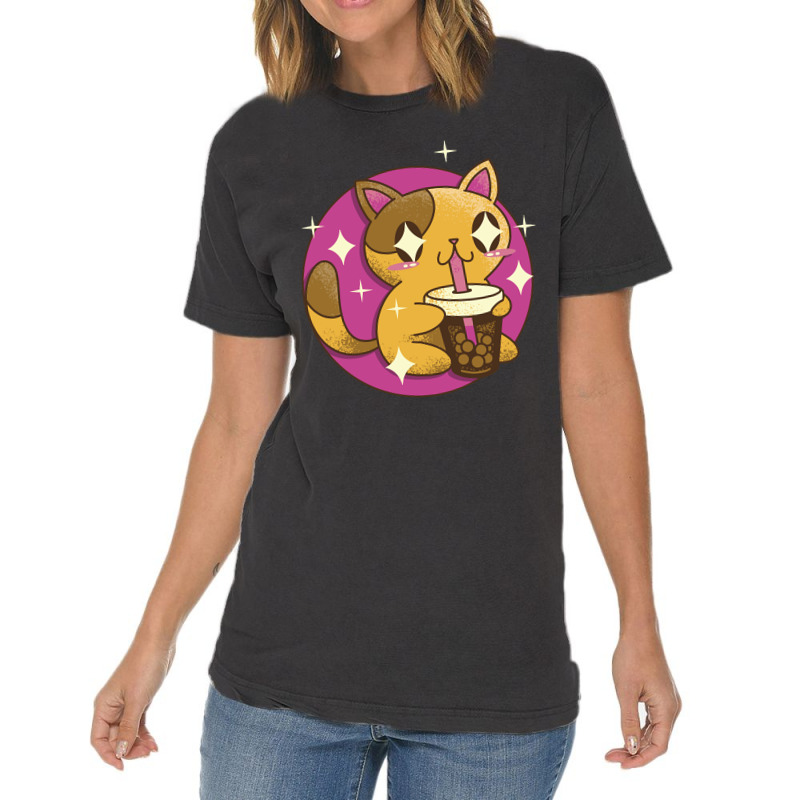 Boba Tea Cat Bubble Tea Kawaii Japanese Anime Neko-frb8h Vintage T-shirt | Artistshot