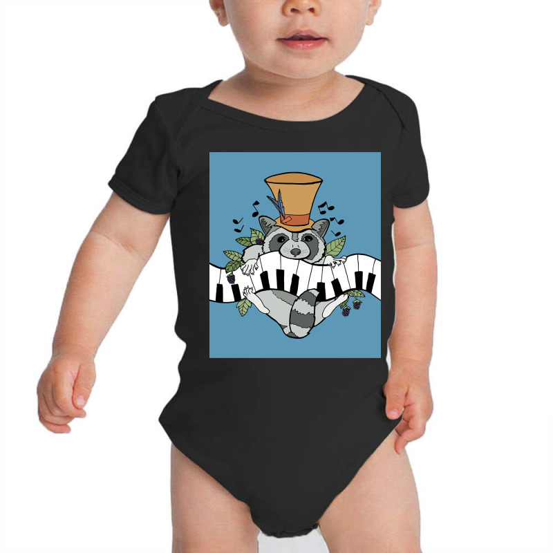 Master Raccoon Plays Genius Piano Tune Baby Bodysuit by Kenlofu52 | Artistshot