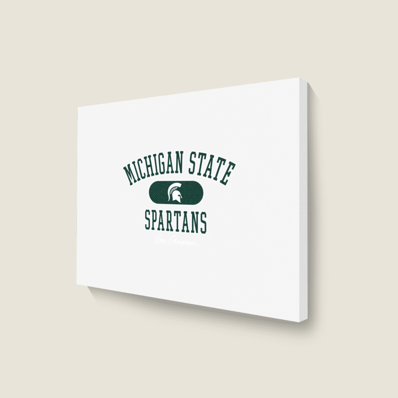 Michigan State Spartans Varsity Black Officially Licensed Pullover Hoo Landscape Canvas Print | Artistshot