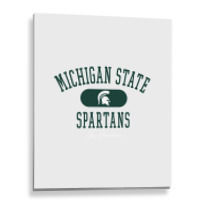 Michigan State Spartans Varsity Black Officially Licensed Pullover Hoo Metal Print Vertical | Artistshot