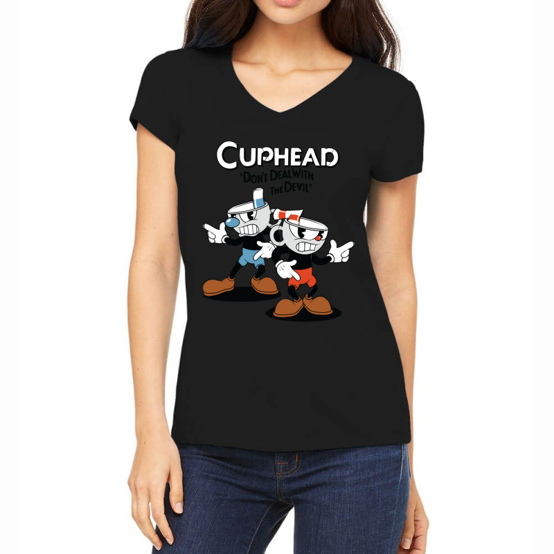 Gifts For Men Game Cuphead Run And Shoot Awesome For Movie Fan Women's V-Neck T-Shirt by cm-arts | Artistshot