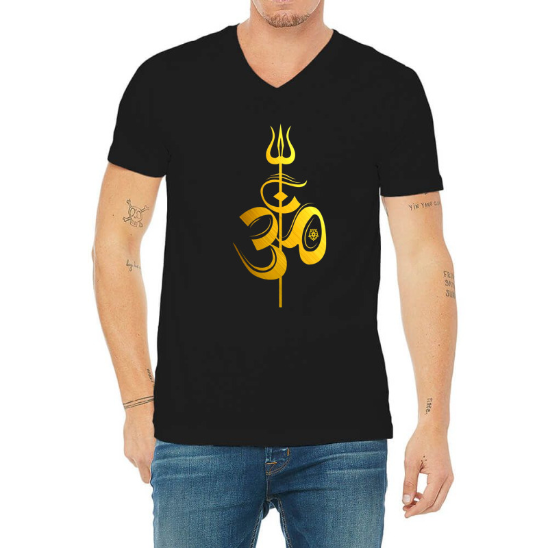 Om Lord Shiva Divine Spear Trident Trishul V-neck Tee | Artistshot