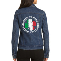 Irish Temper Italian Attitude St Patrick's Day Ladies Denim Jacket | Artistshot