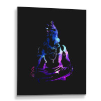 Adiyogi Meditating Galaxy Art Metal Print Vertical | Artistshot