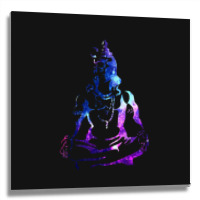 Adiyogi Meditating Galaxy Art Metal Print Square | Artistshot