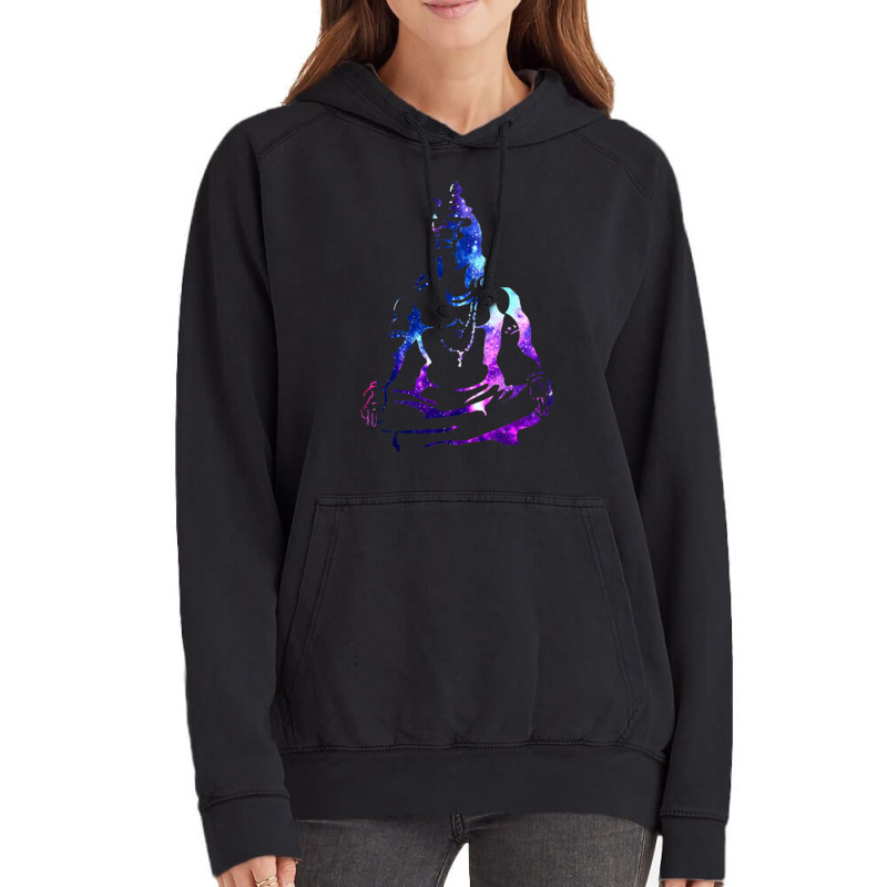 Adiyogi Meditating Galaxy Art Vintage Hoodie | Artistshot