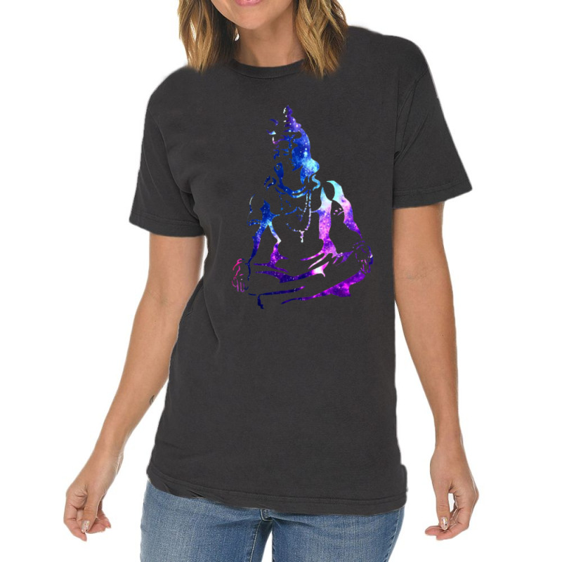 Adiyogi Meditating Galaxy Art Vintage T-shirt | Artistshot