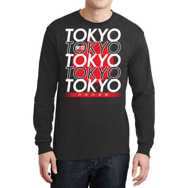 Tokyo - Japanese Cities Typography Series Long Sleeve Shirts by yumgaugeteuda | Artistshot