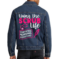 Living The Scrubs Life Certified Nursing Assistant Cna Men Denim Jacket | Artistshot