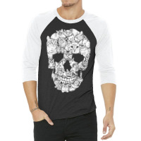 Cat Skull Kitty Skeleton Halloween Costume Idea 3/4 Sleeve Shirt | Artistshot