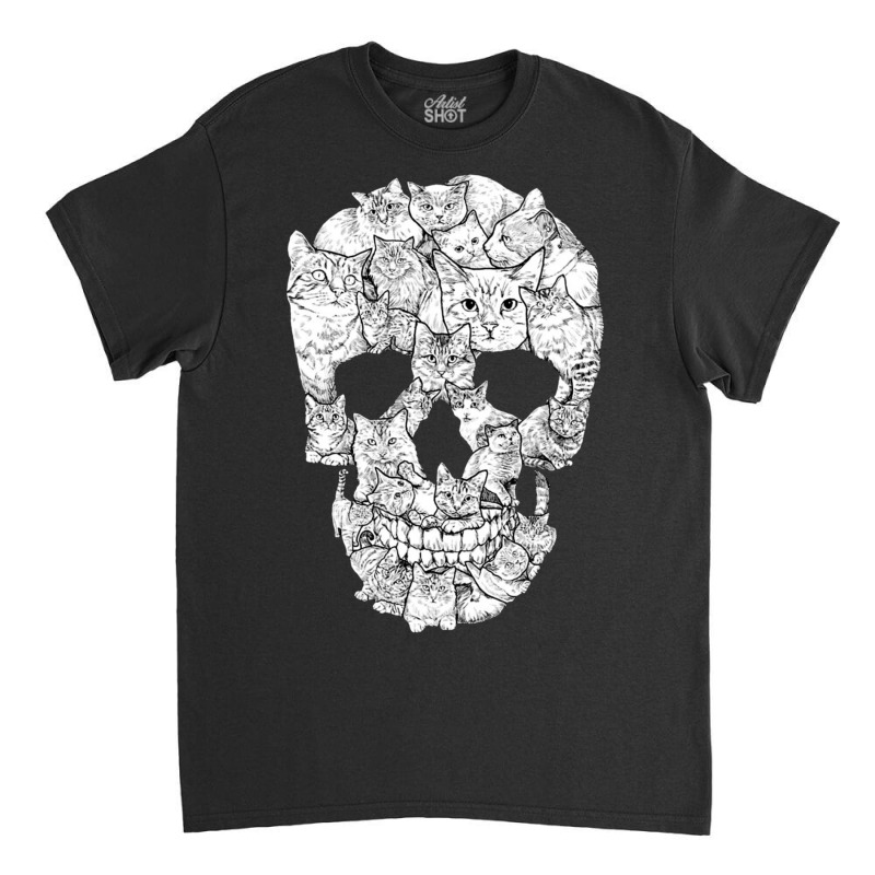 Cat Skull Kitty Skeleton Halloween Costume Idea Classic T-shirt by behindcedar22 | Artistshot