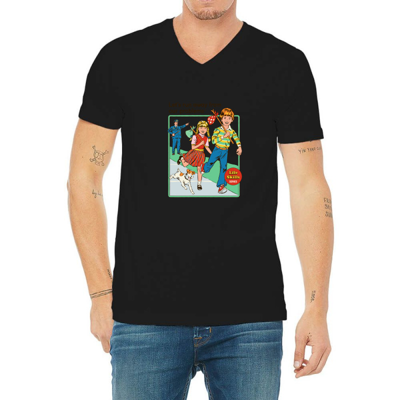 Let's Run Away V-Neck Tee by RonaldEllis | Artistshot