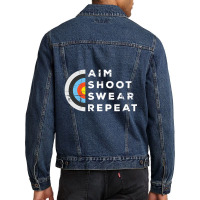 Aim Shoot Swear Repeat Archery Costume Archer Archery Men Denim Jacket | Artistshot