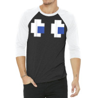 Retro Arcade Game Ghost Eyes T Shirt 3/4 Sleeve Shirt | Artistshot