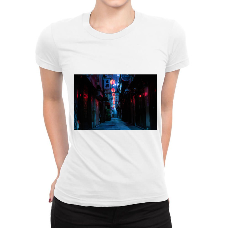 Tokyo At Night - Wonderful Art 3 Ladies Fitted T-Shirt by yumgaugeteuda | Artistshot