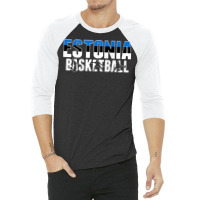 Estonia Basketball Fans Jersey   Estonian Flag Sport Lovers T Shirt 3/4 Sleeve Shirt | Artistshot