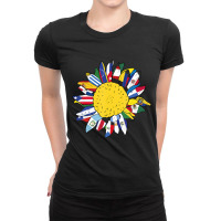 National Hispanic Heritage Month Sunflower Latino Flags Ladies Fitted T-shirt | Artistshot