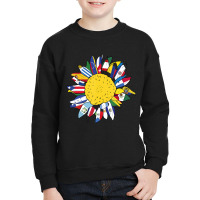 National Hispanic Heritage Month Sunflower Latino Flags Youth Sweatshirt | Artistshot