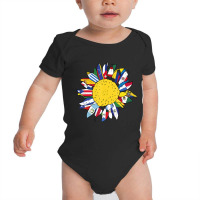 National Hispanic Heritage Month Sunflower Latino Flags Baby Bodysuit | Artistshot