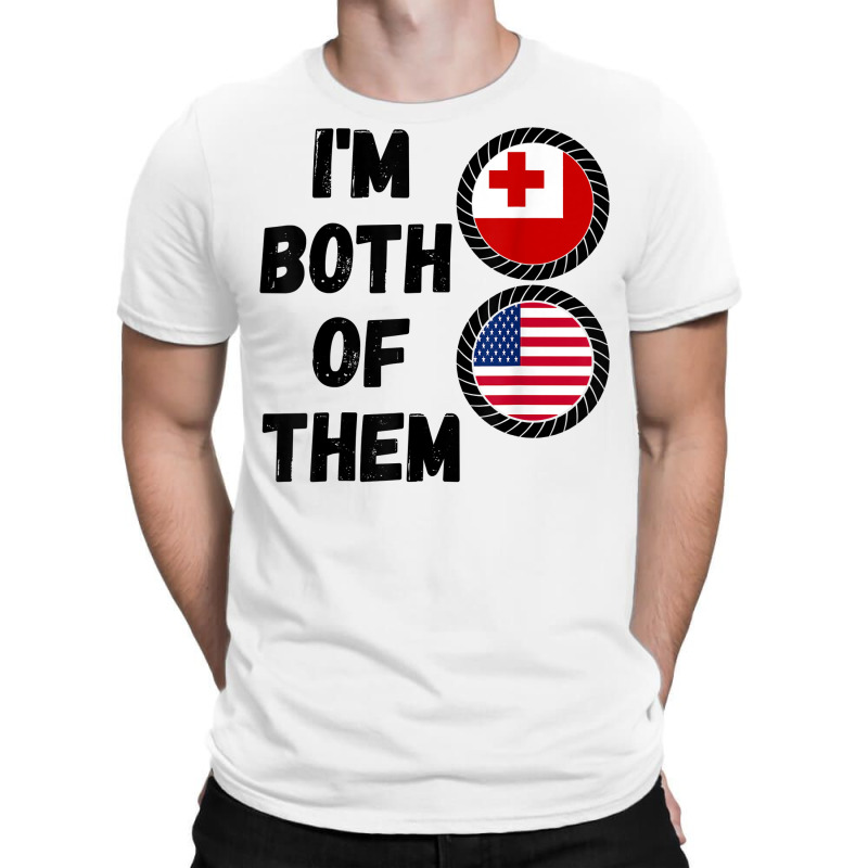 Half American Half Tongan Kingdom Usa & Tonga Flag Heritage T Shirt T-Shirt by cm-arts | Artistshot