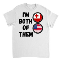 Half American Half Tongan Kingdom Usa & Tonga Flag Heritage T Shirt Classic T-shirt | Artistshot