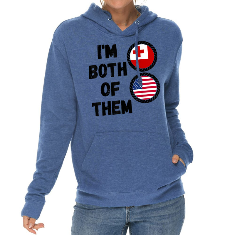 Half American Half Tongan Kingdom Usa & Tonga Flag Heritage T Shirt Lightweight Hoodie by cm-arts | Artistshot