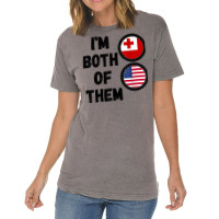 Half American Half Tongan Kingdom Usa & Tonga Flag Heritage T Shirt Vintage T-shirt | Artistshot