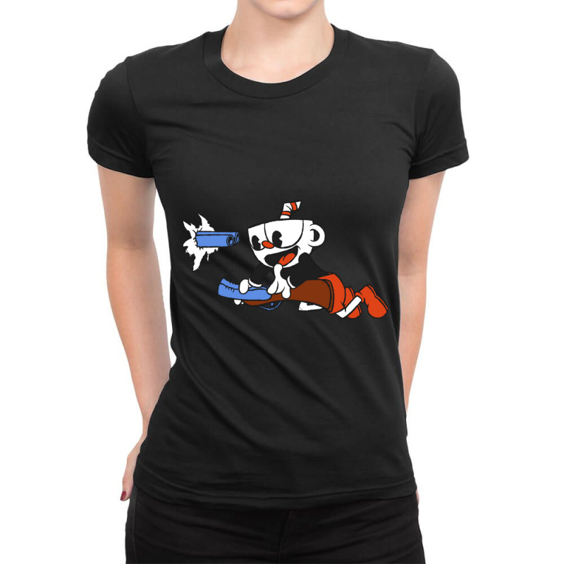 Lover Gift Multiplayer Cuphead Video Game Gifts For Movie Fan Ladies Fitted T-Shirt by cm-arts | Artistshot