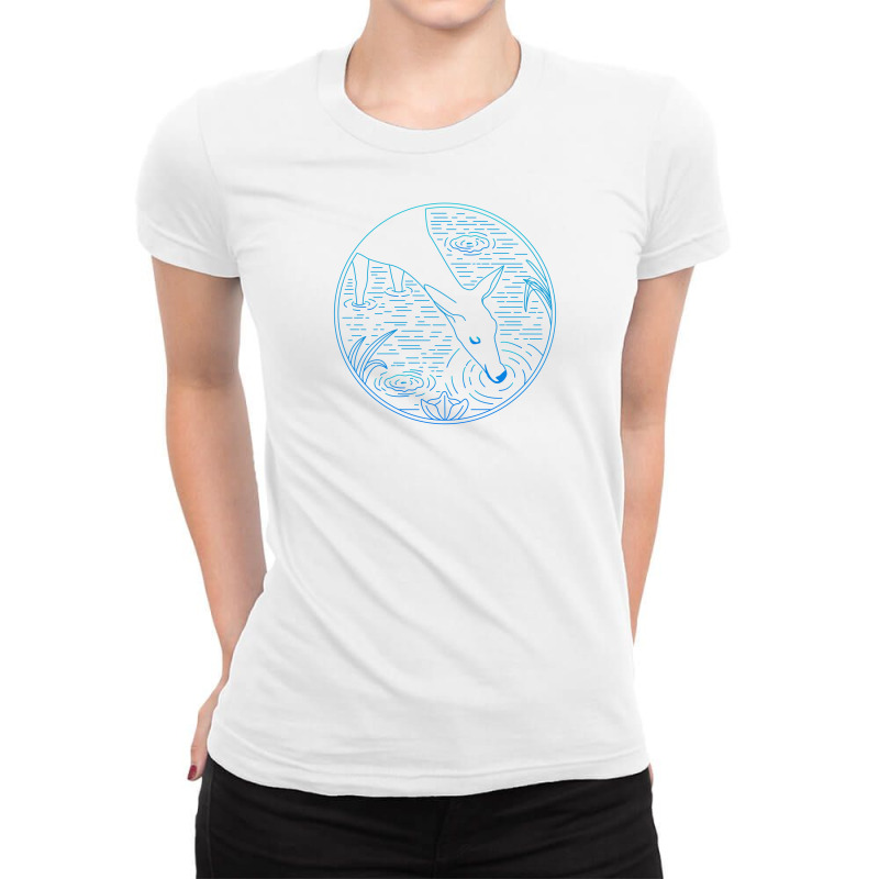 Deer Drinking Water For Light Ladies Fitted T-Shirt by autlu2024 | Artistshot