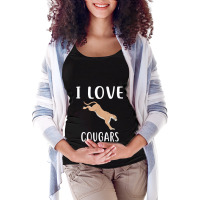 I Love Cougars Funny Cougar Maternity Scoop Neck T-shirt | Artistshot