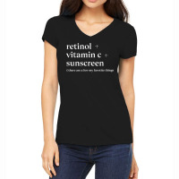 Retinol Vitamin C And Sunscreen Aesthetic Esthetician Nurse T Shirt Women's V-neck T-shirt | Artistshot