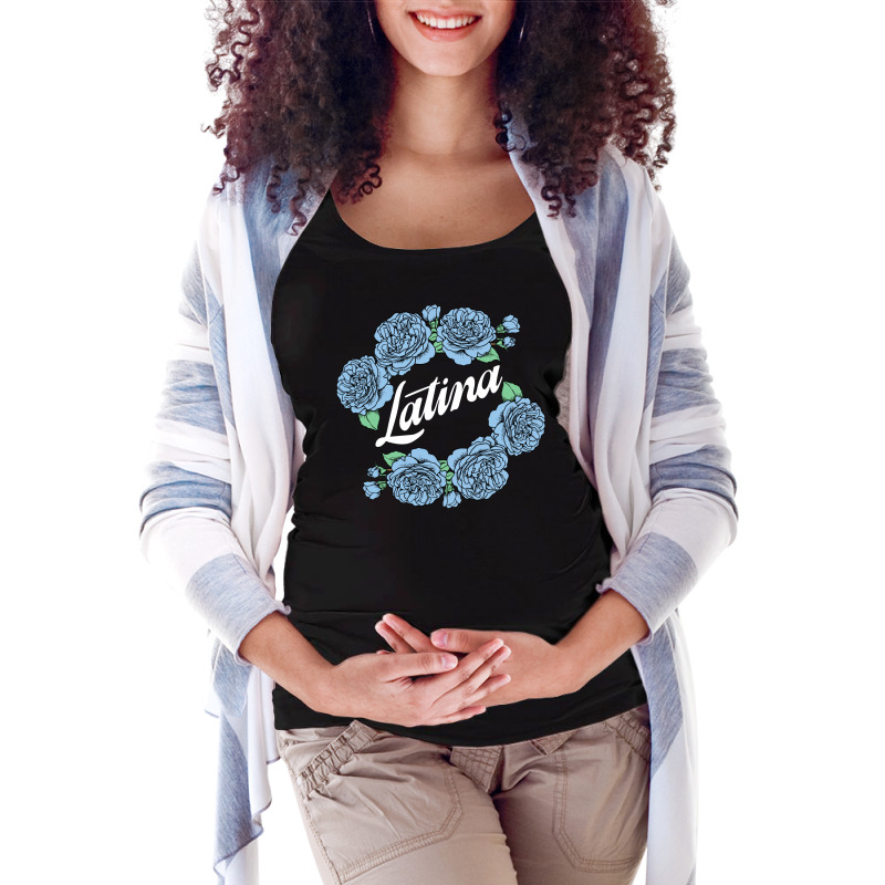 Latina Blue Rose For Dark Maternity Scoop Neck T-shirt by autlu2024 | Artistshot