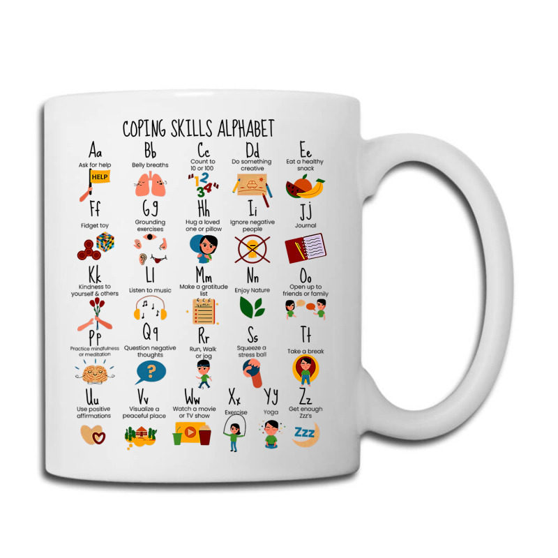 Coping Skills Alphabet Mental Health Awareness Counselor Coffee Mug | Artistshot