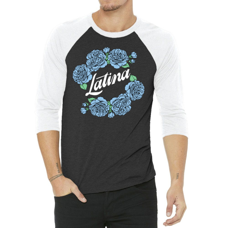 Latina Blue Rose For Dark 3/4 Sleeve Shirt by autlu2024 | Artistshot