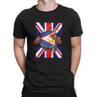 American Samoa Flag Great Britain Flag Ripped - Gift For American Samo T-shirt | Artistshot