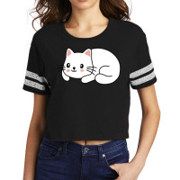 Cute White Cat Scorecard Crop Tee | Artistshot