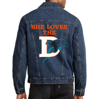 Funny Miami Football Team - She Loves The D Men Denim Jacket | Artistshot