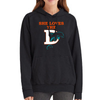 Funny Miami Football Team - She Loves The D Vintage Hoodie | Artistshot