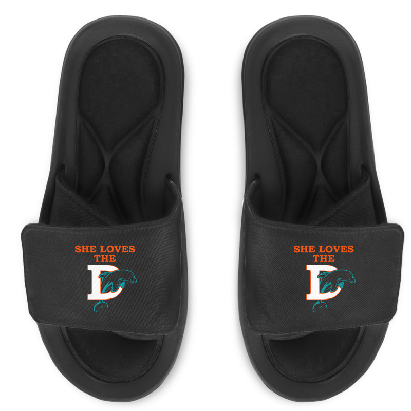 Funny Miami Football Team - She Loves The D Slide Sandal | Artistshot