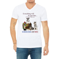 Miniature Schnauzer Just Fine With Wine V-neck Tee | Artistshot