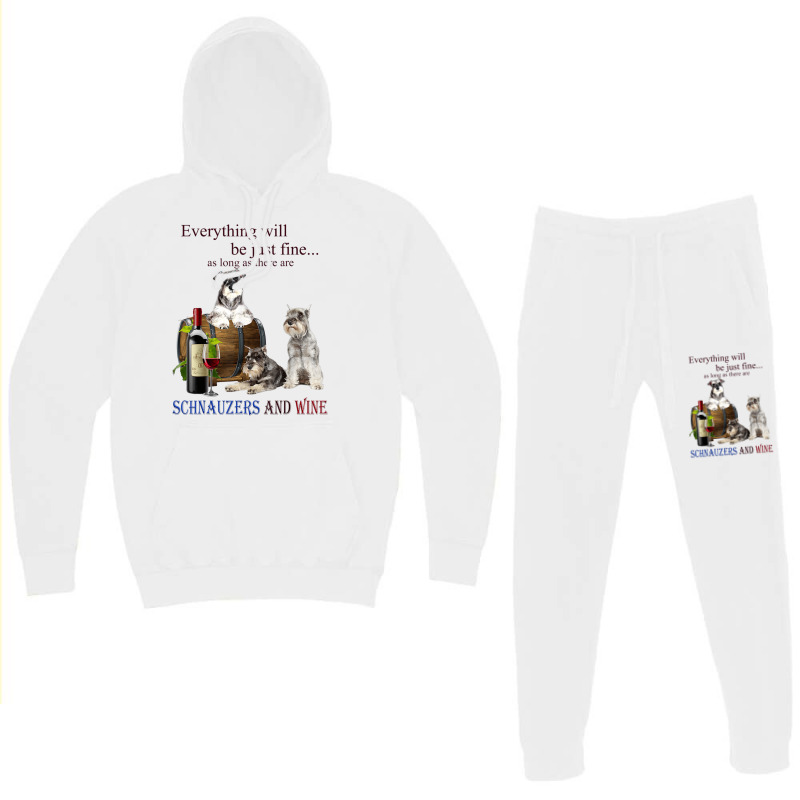 Miniature Schnauzer Just Fine With Wine Hoodie & Jogger Set | Artistshot